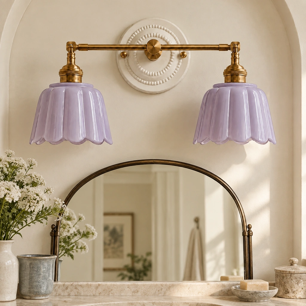 Lior Ceramic Flower Wall Sconce — scene