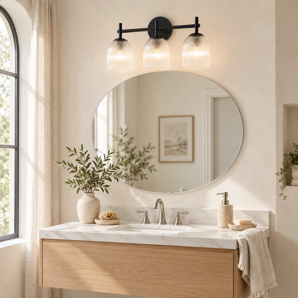 Vireo Glass and Stone Wall Sconce — scene