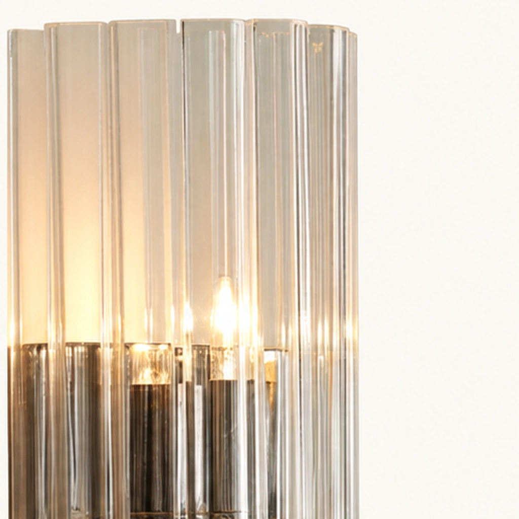 Merrick Ribbed Crystal Wall Sconce — detail