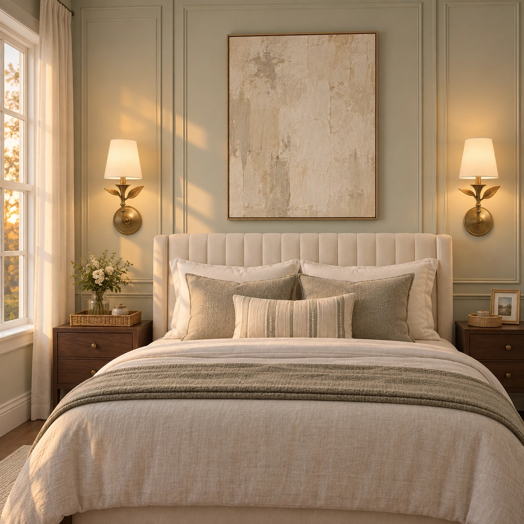 Celia Botanical Linen Wall Sconce — scene