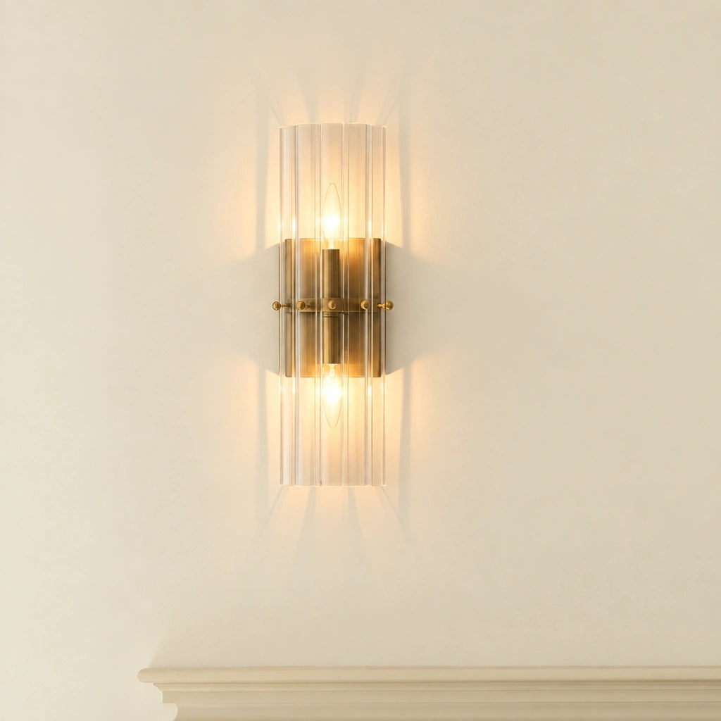 Merrick · Tumbled Brass · 2 lights