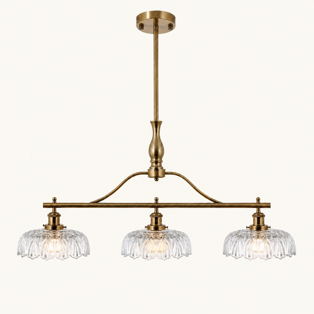 Rowan Textured Glass 3-Light Chandelier — sku