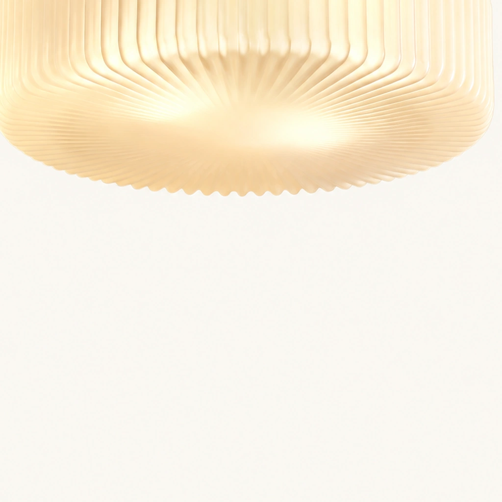 Elowen Ribbed Glass Flush Mount Light — detail
