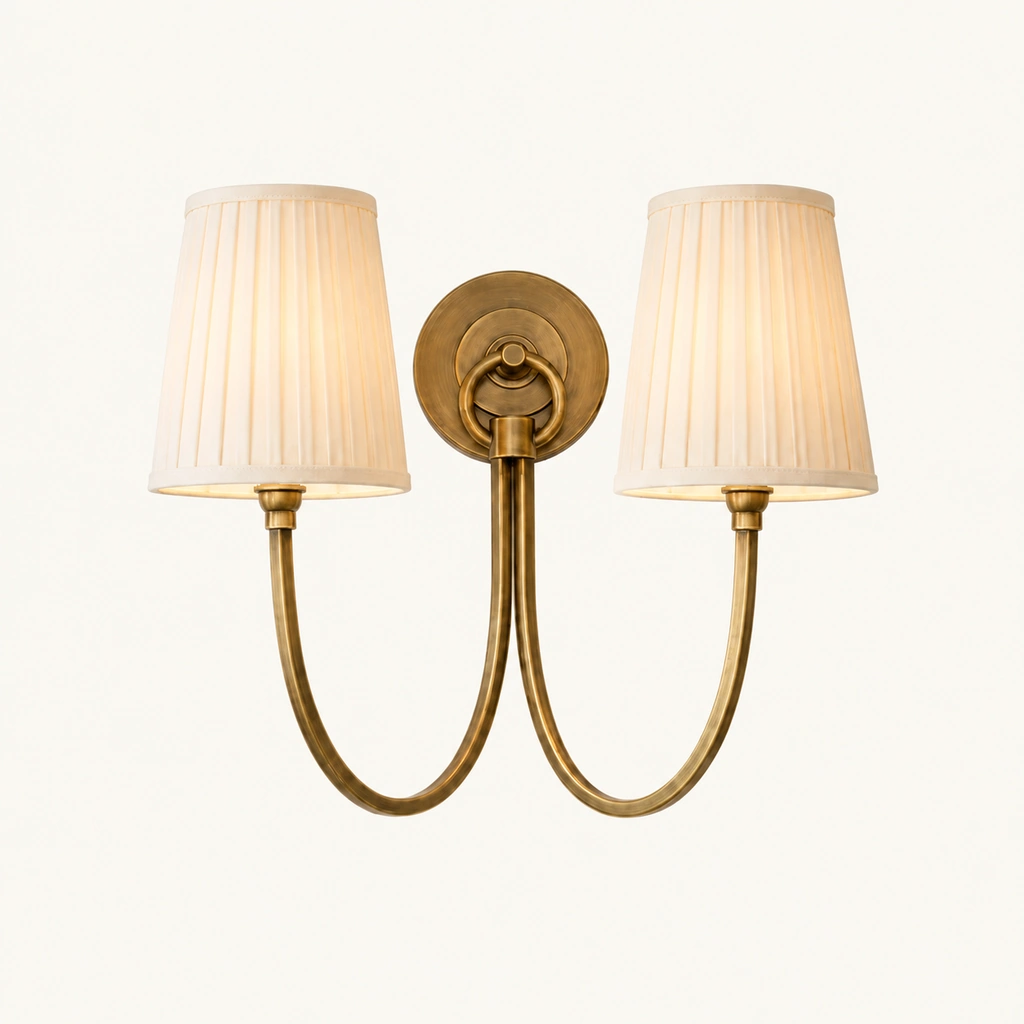 Hollis Linen Double Wall Sconce — sku