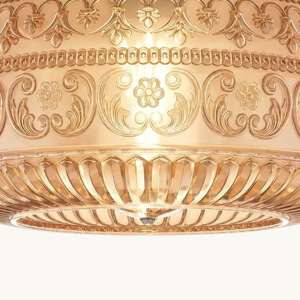Oliver Carved Glass Semi-Flush Ceiling Light — detail