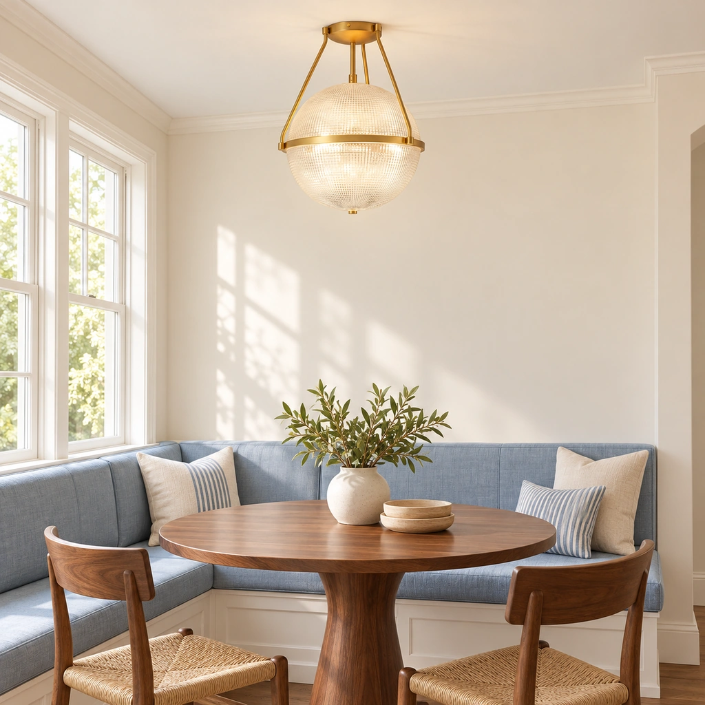 Athena Textured Glass Semi-Flush Light — scene