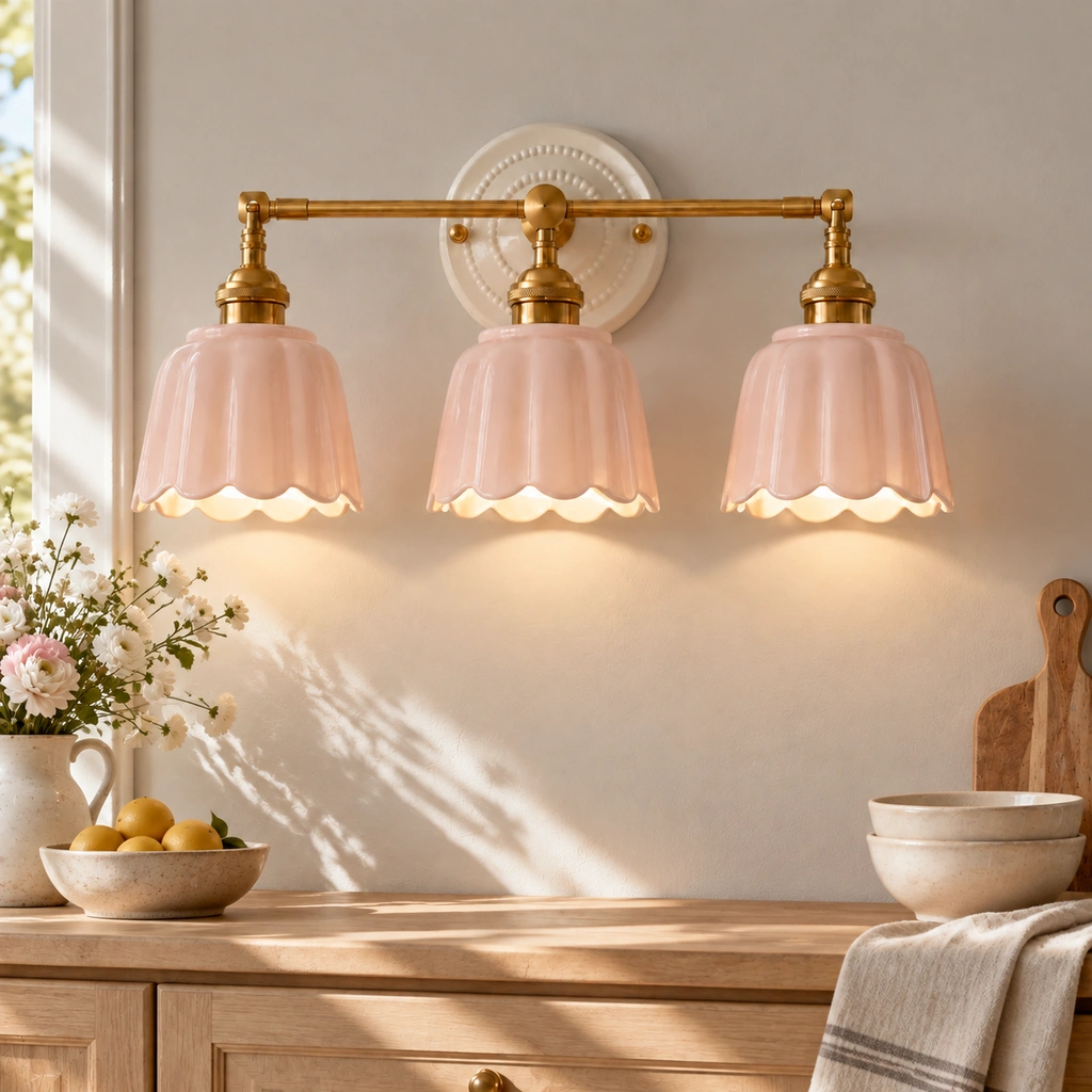 Lior Ceramic Flower Wall Sconce — scene