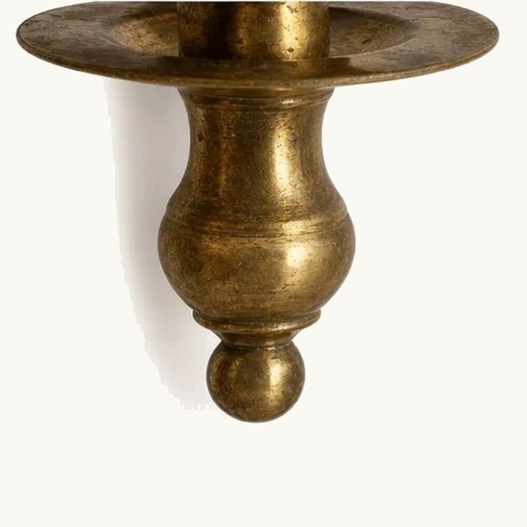 Solenne Brass Shell Candle Wall Sconce — detail