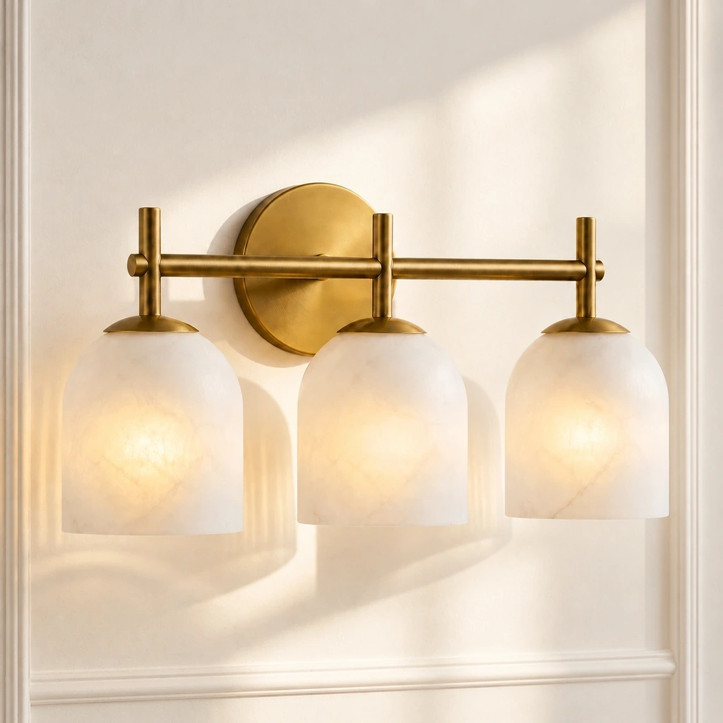 Vireo · Alabaster · Brass · 3-head