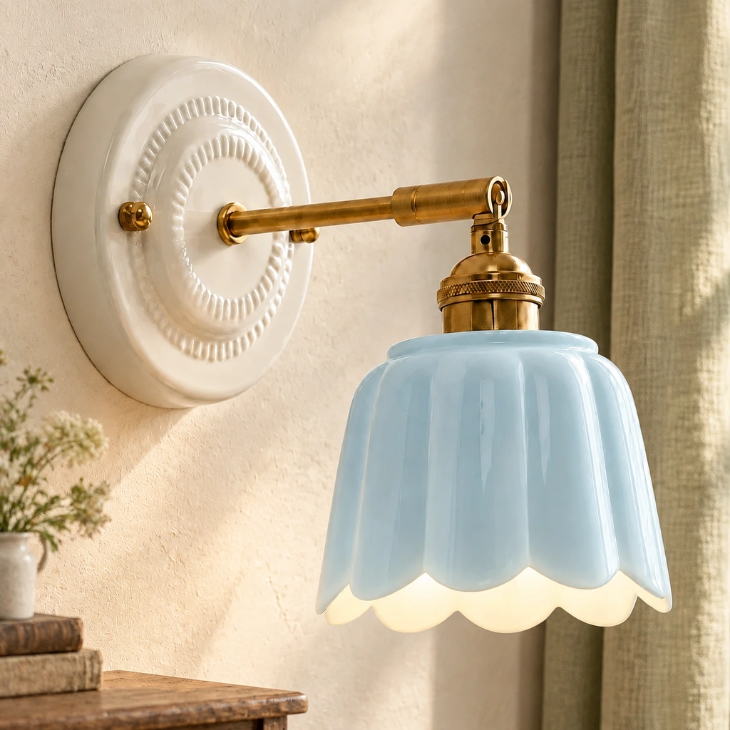 Lior Ceramic Flower Wall Sconce, product view