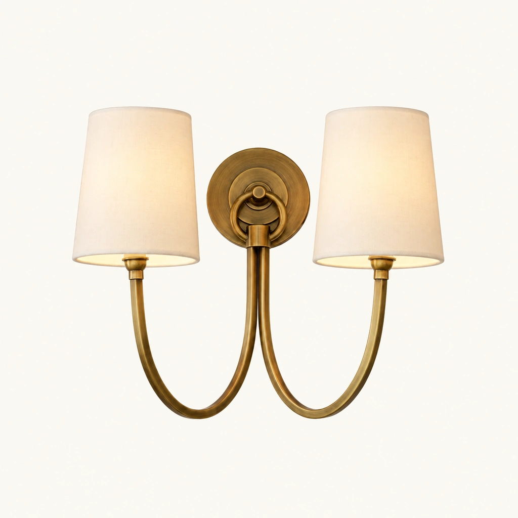 Hollis Linen Double Wall Sconce — sku