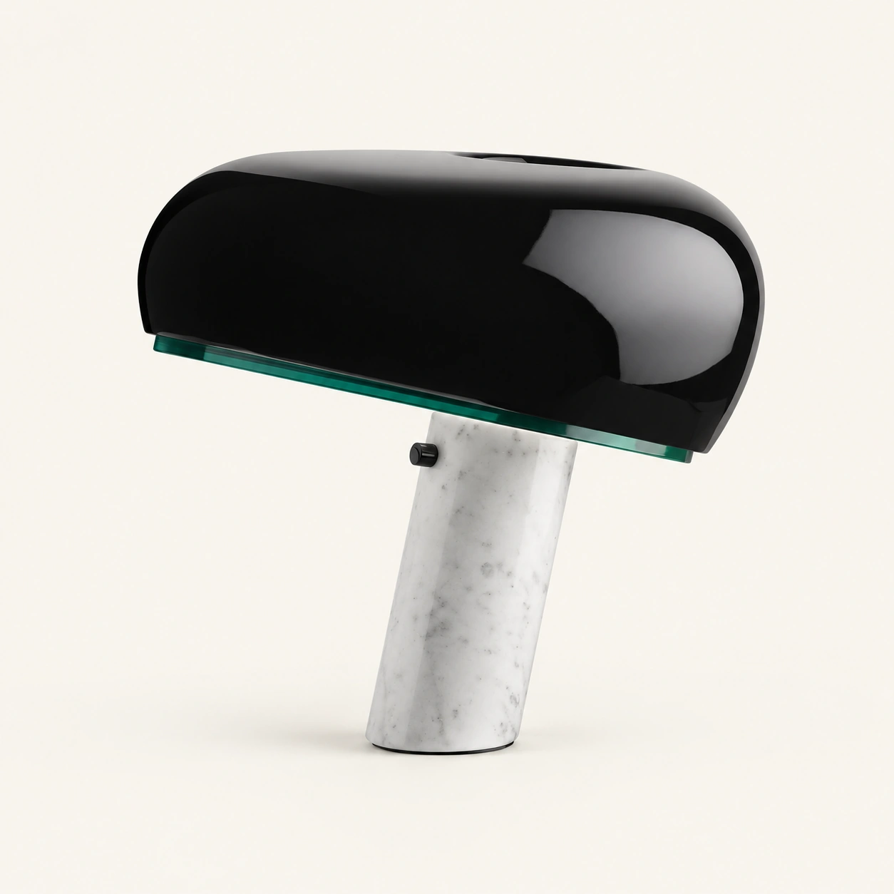 Lampe de table en marbre, coloris noir, Ø28 × H26 cm