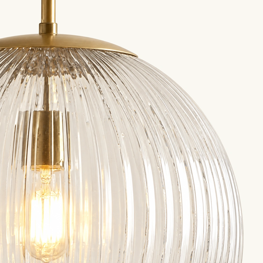 Vireo Ribbed Glass Pendant Light — detail