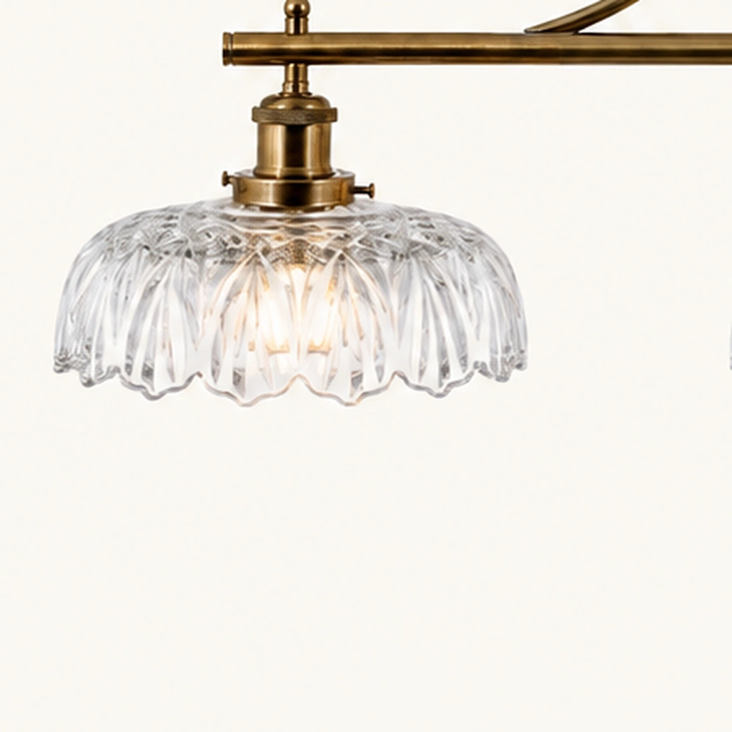 Rowan Textured Glass 3-Light Chandelier — detail