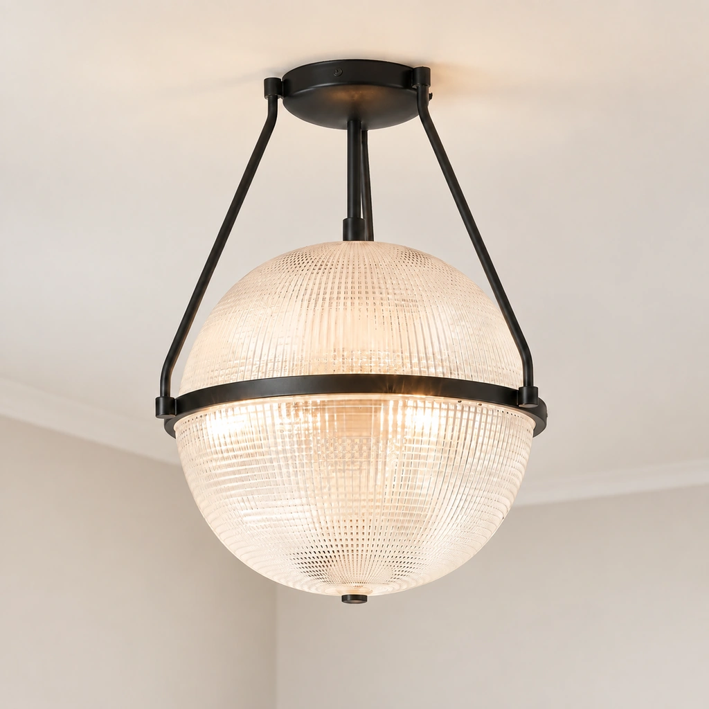 Athena Textured Glass Semi-Flush Light — sku