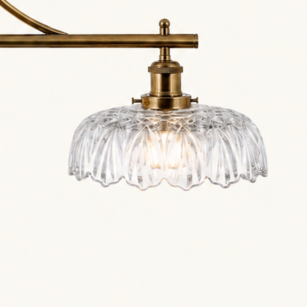 Rowan Textured Glass 3-Light Chandelier — detail