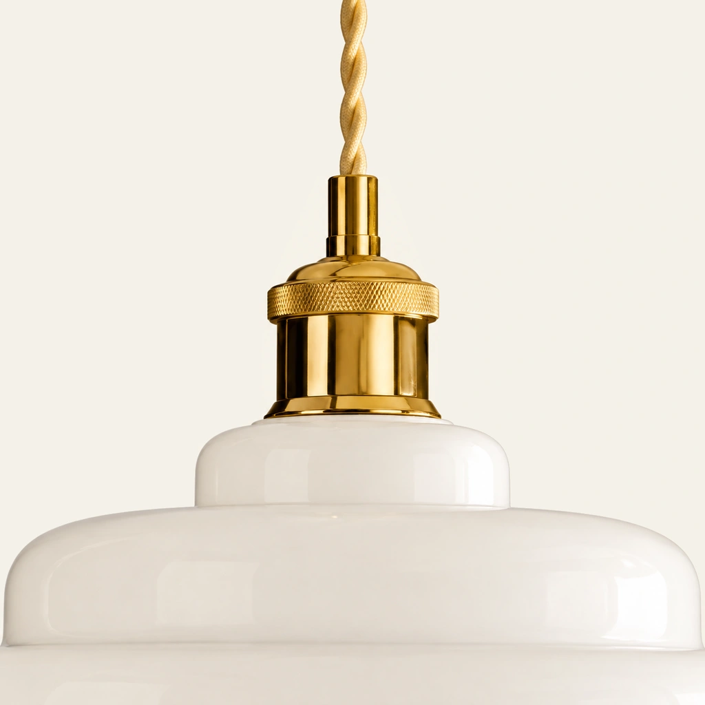 Mirelle flexible cord and metal connector, on an ivory background