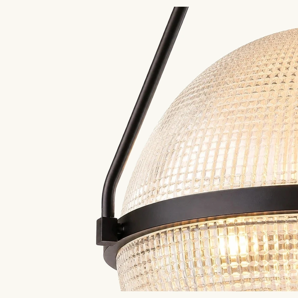 Athena Textured Glass Semi-Flush Light — detail
