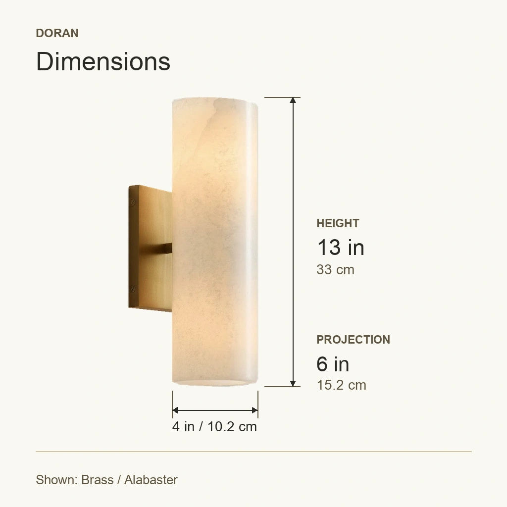 Doran Tubular Wall Sconce — dimension