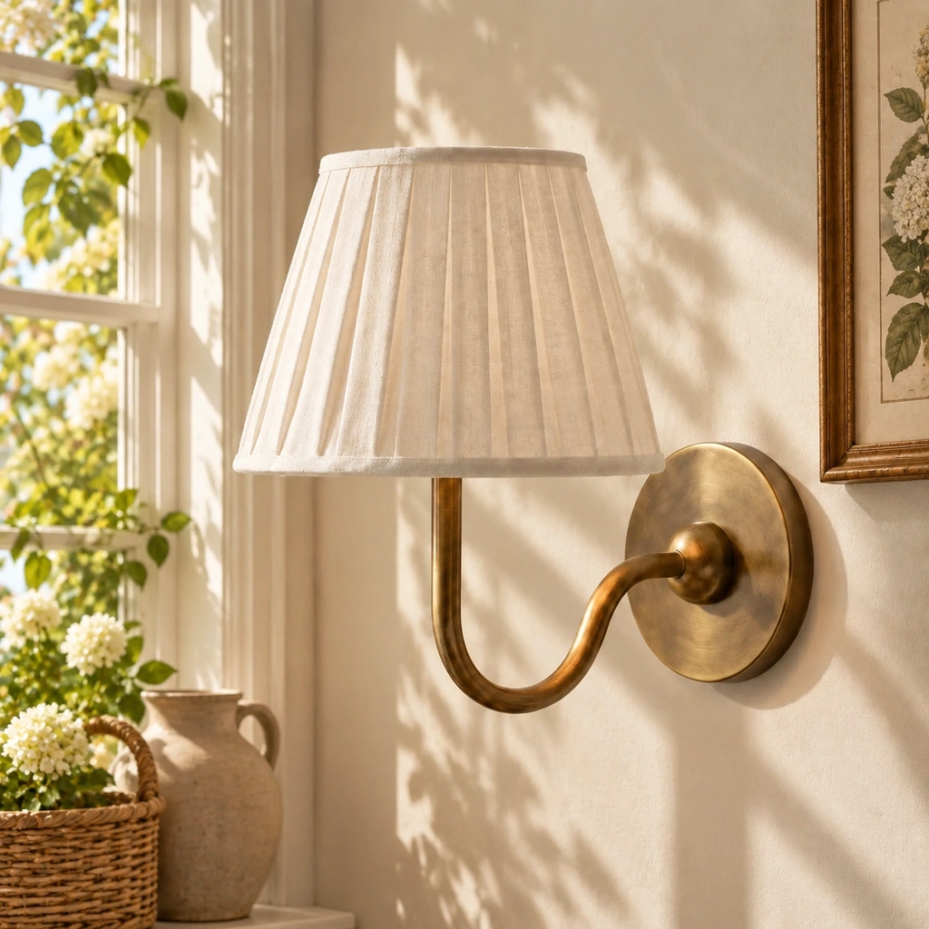 Tansy · Pleated · Tumbled Brass · 1 light