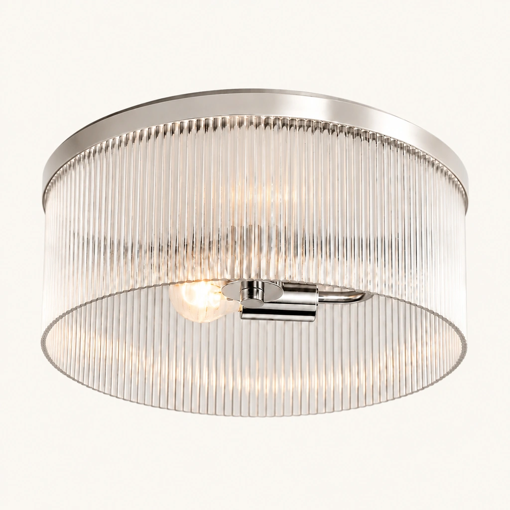 Vesper Ribbed Glass Flush Mount Light — sku