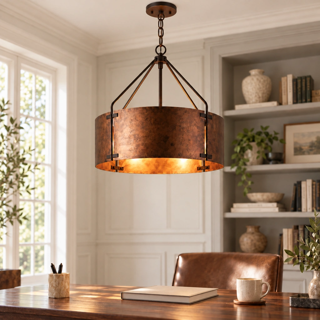 Ronan Metal Drum Pendant Light — scene