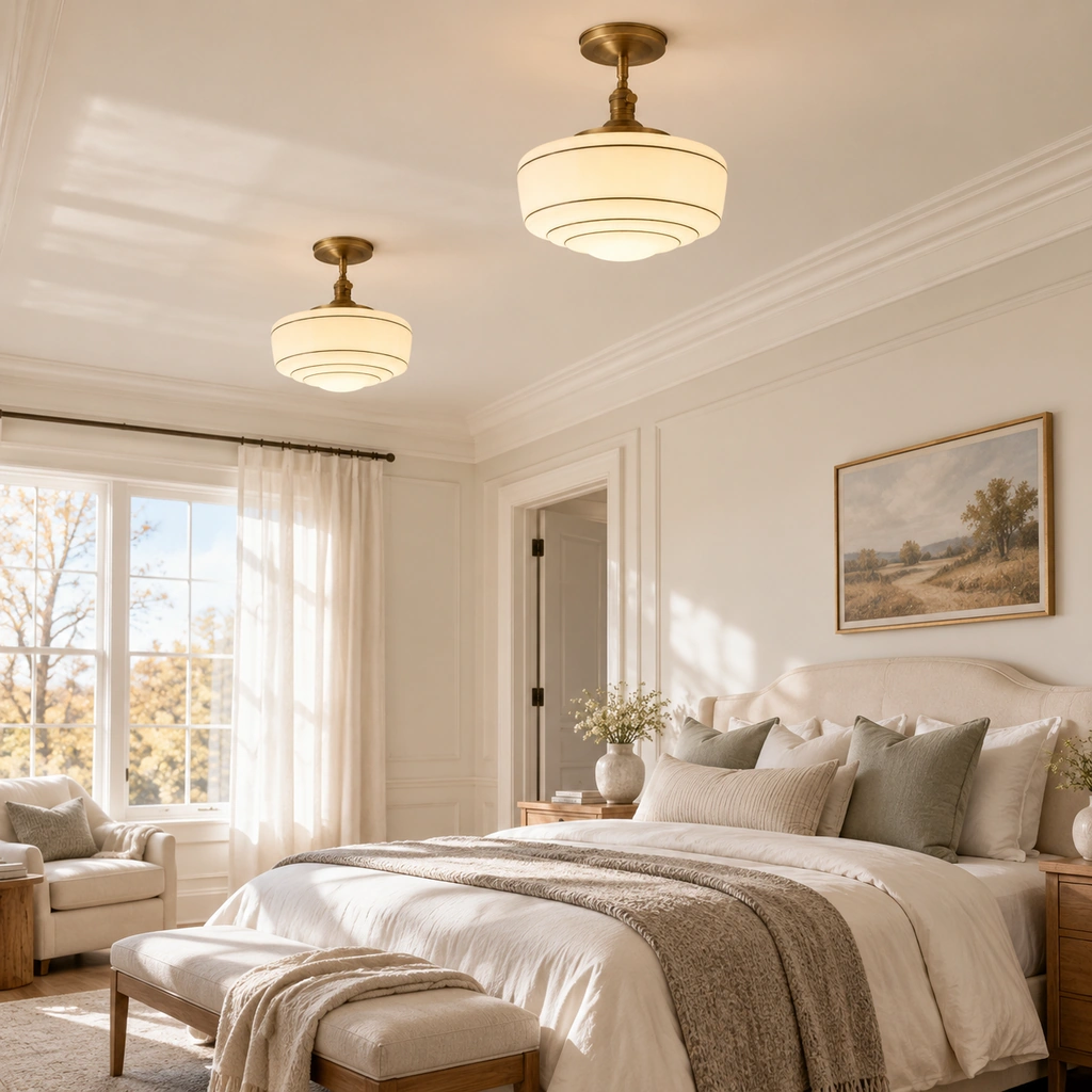 Talos Opal Glass Flush Mount Light — scene