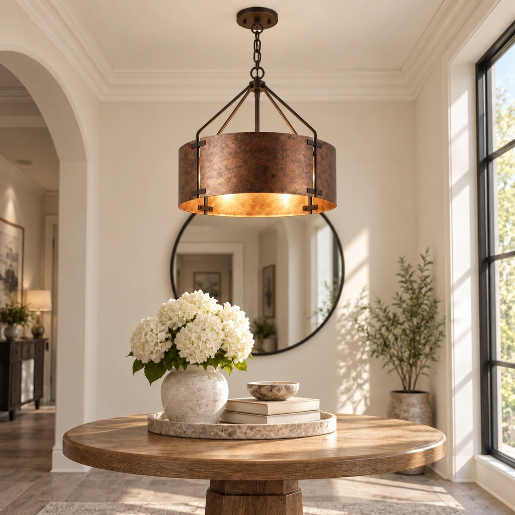 Ronan Metal Drum Pendant Light — scene