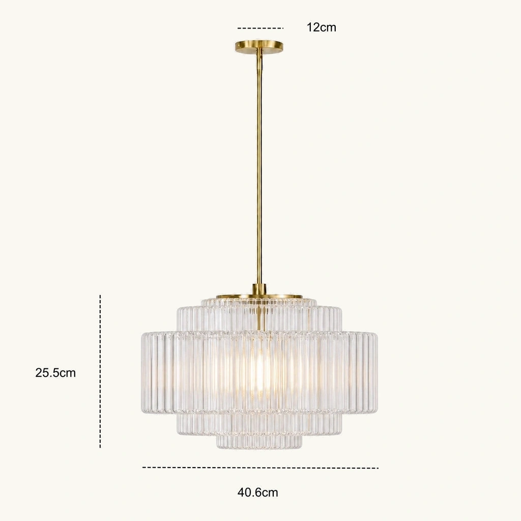 Iris Tiered Glass Pendant Light — dimension