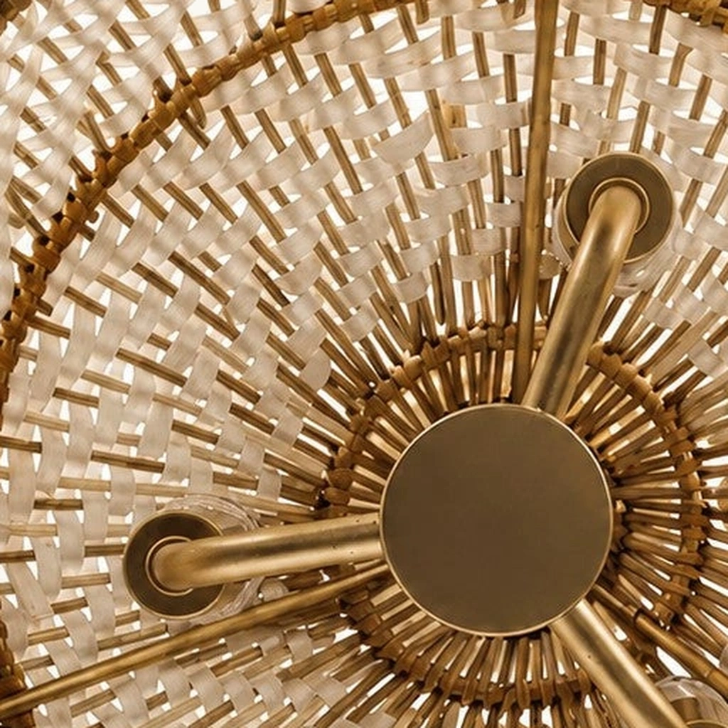 Arden Rattan Dome Pendant Light — detail