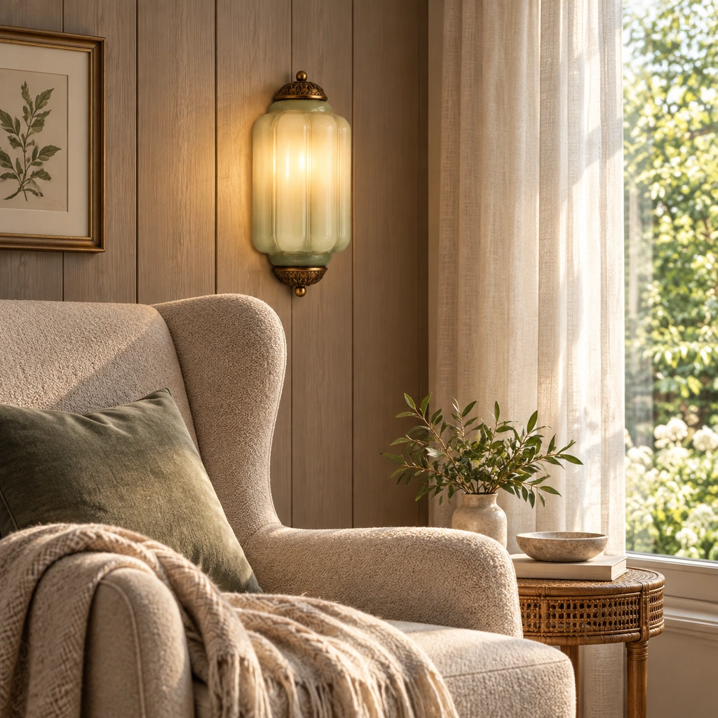 Lumi Eloise Ribbed Glass Wall Sconce — scene