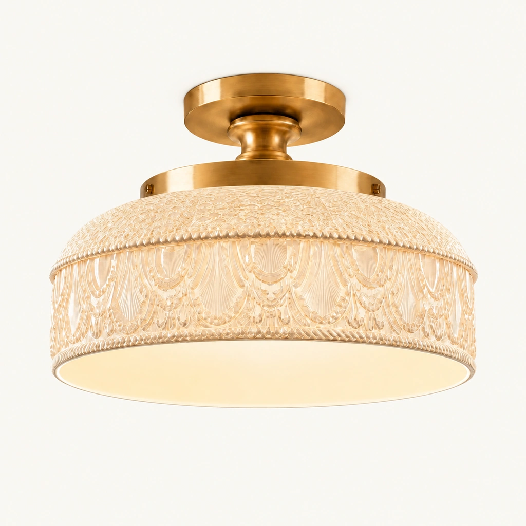 Jules Textured Glass Disc Ceiling Light — sku
