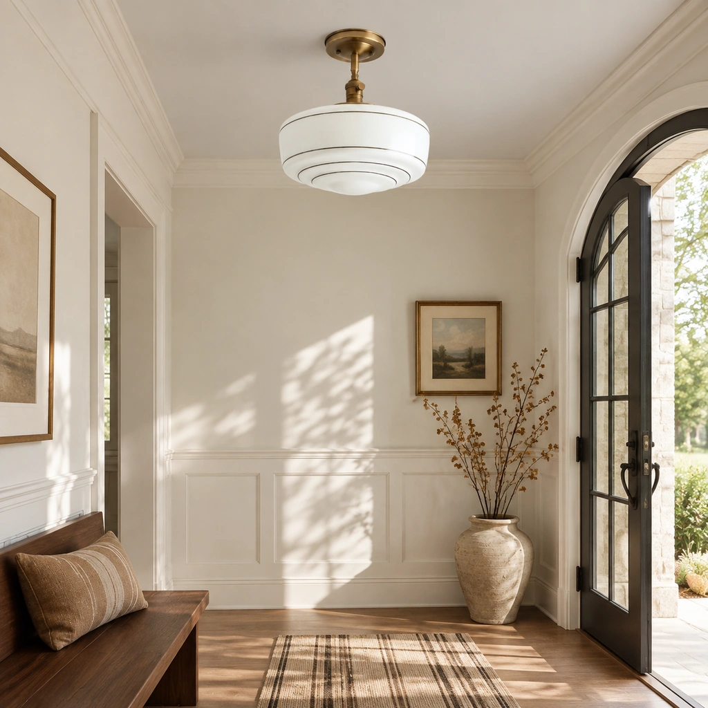 Talos Opal Glass Flush Mount Light — scene