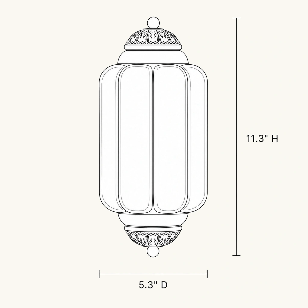 Lumi Eloise Ribbed Glass Wall Sconce — dimension