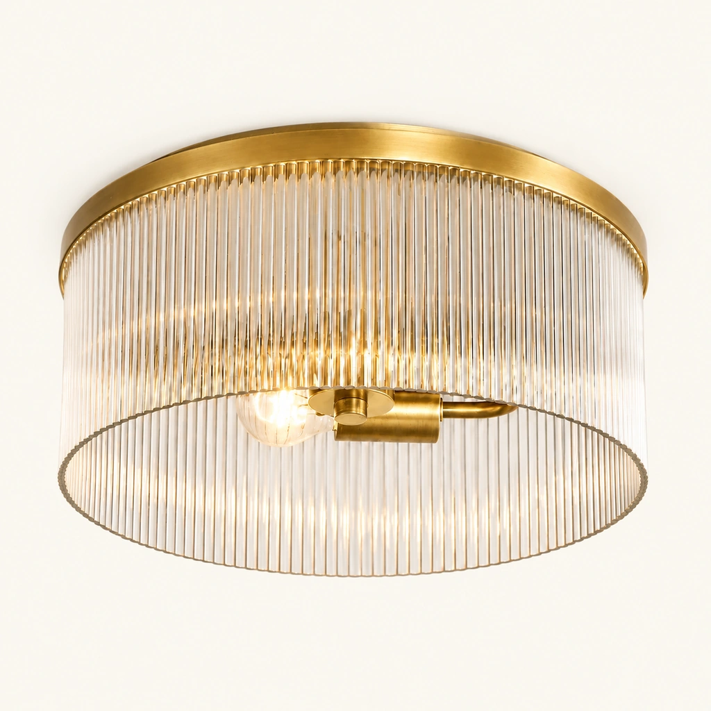 Vesper Ribbed Glass Flush Mount Light — sku