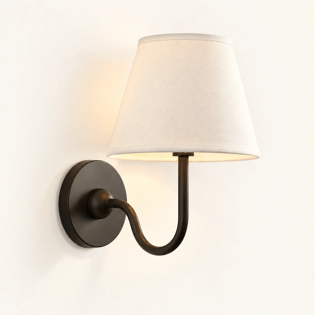 Tansy Linen Shade Wall Sconce — sku