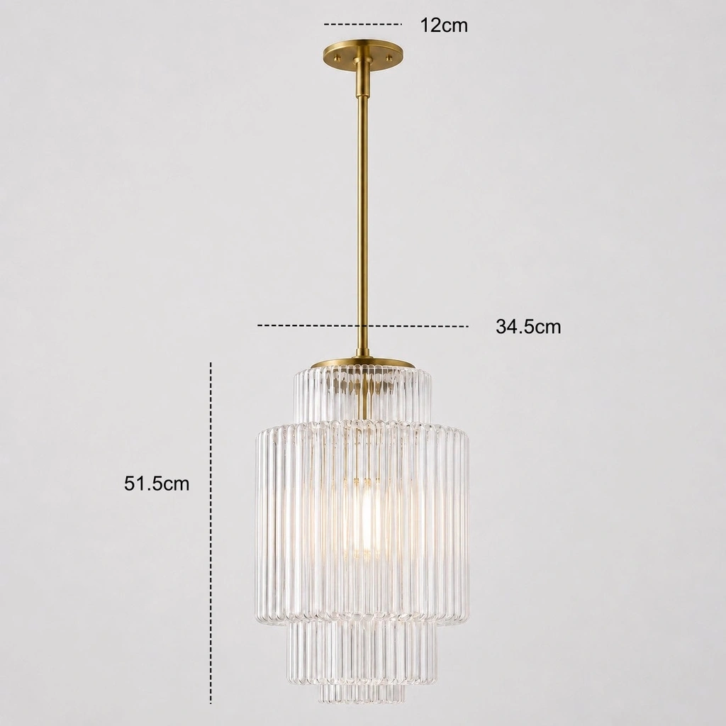 Iris Tiered Glass Pendant Light — dimension