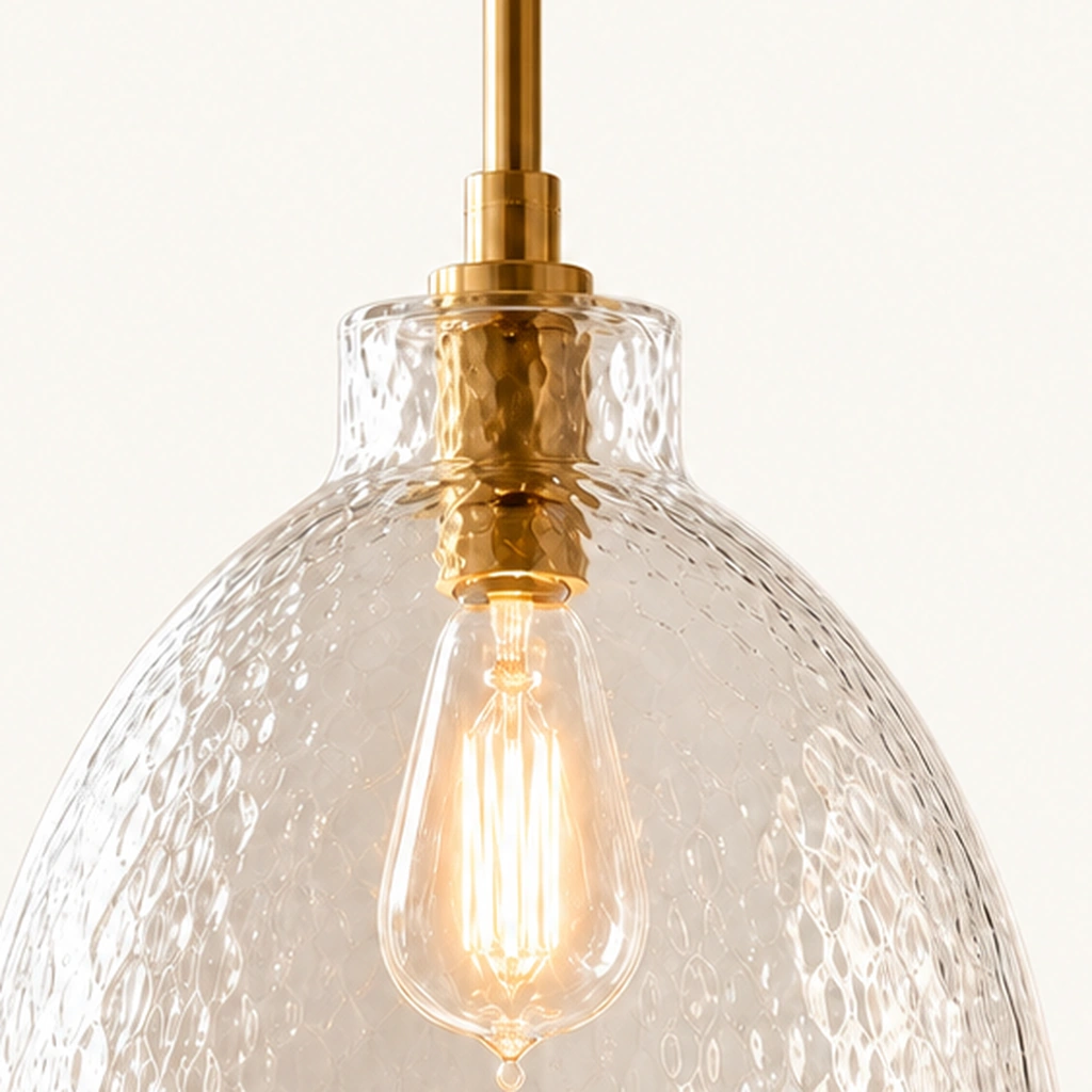 Ondine Hammered Glass Pendant Light — detail