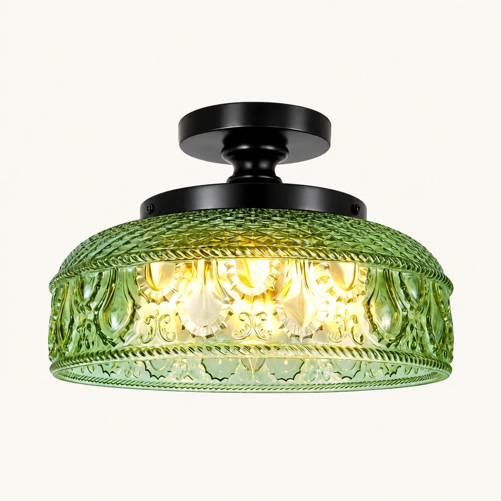 Jules Textured Glass Disc Ceiling Light — sku