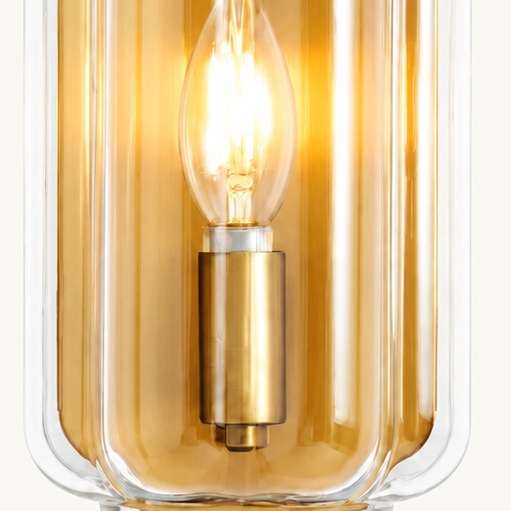 Lumi Eloise Ribbed Glass Wall Sconce — detail