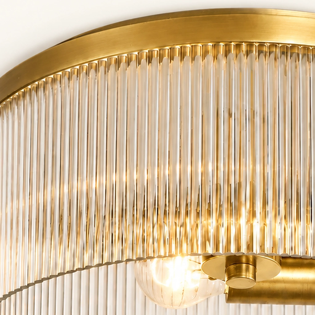 Vesper Ribbed Glass Flush Mount Light — detail