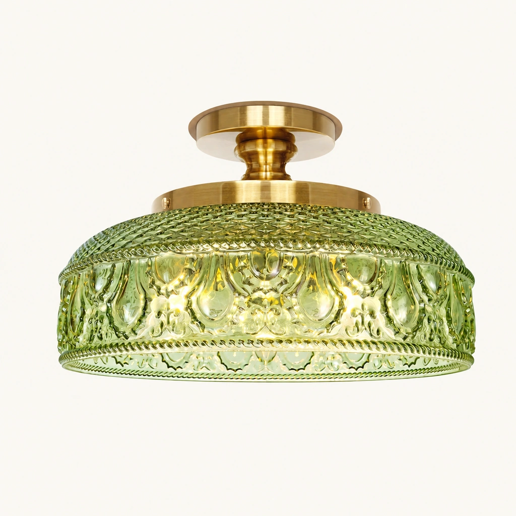Jules Textured Glass Disc Ceiling Light — sku