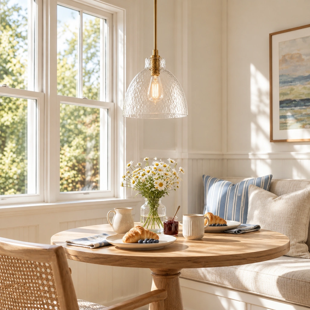 Ondine Hammered Glass Pendant Light — scene