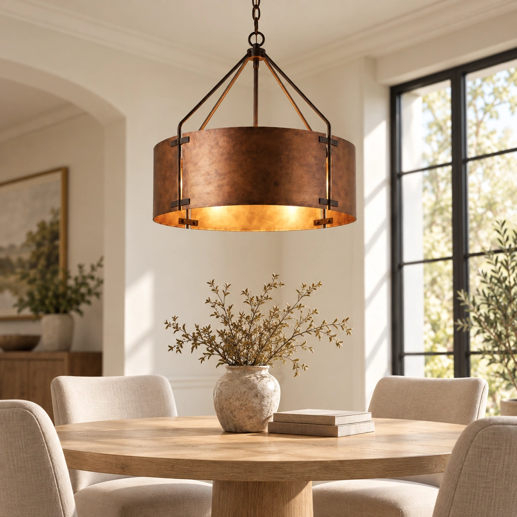 Ronan Metal Drum Pendant Light — scene