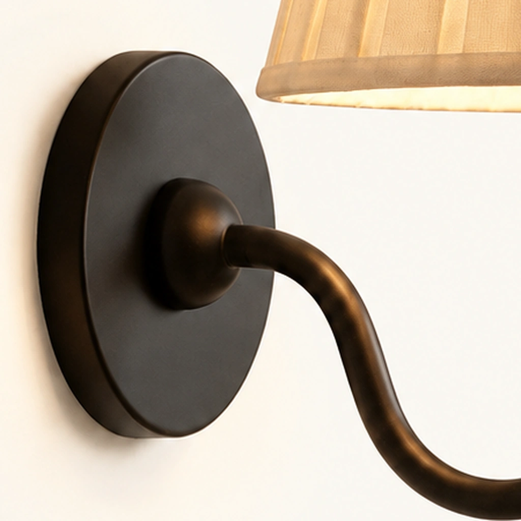 Tansy Linen Shade Wall Sconce — detail
