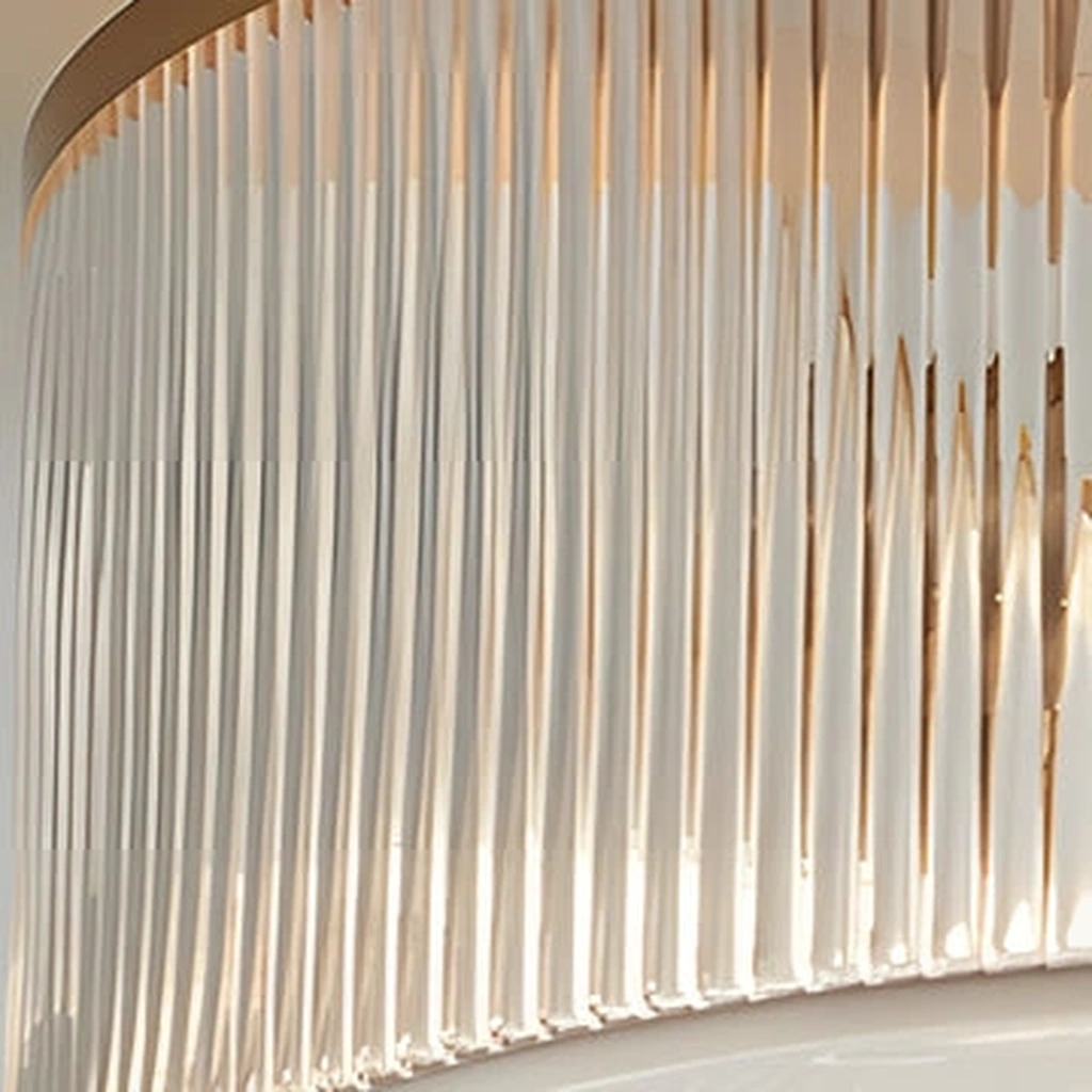 Vireo Ribbed Glass Drum Ceiling Light — detail