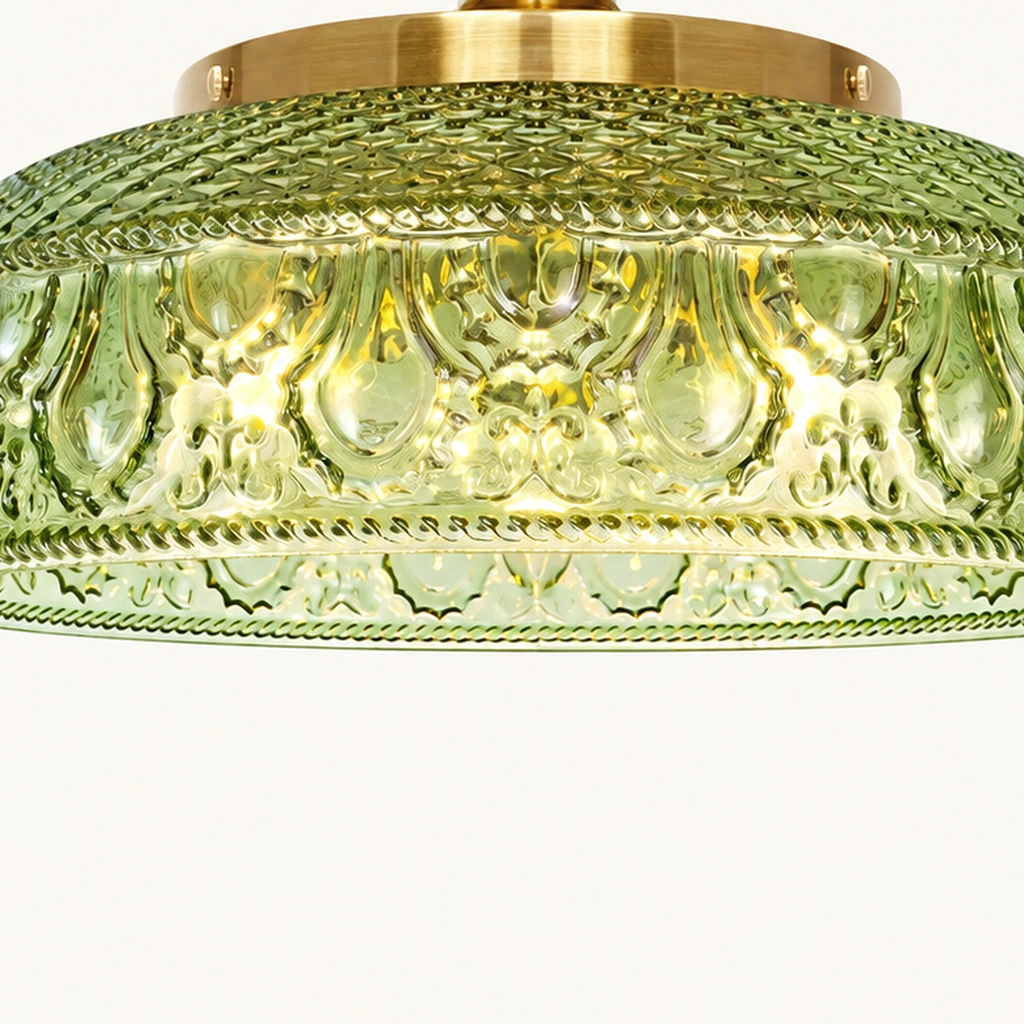 Jules Textured Glass Disc Ceiling Light — detail