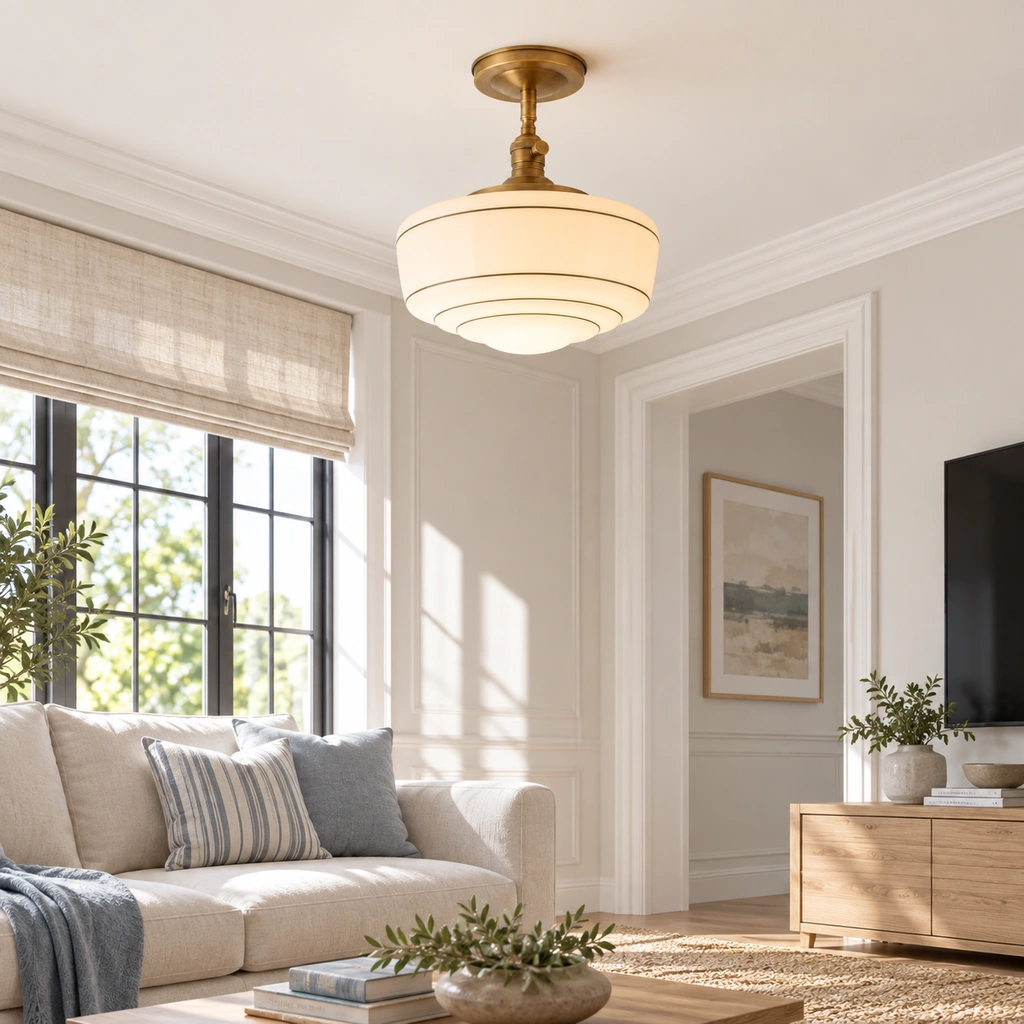 Talos Opal Glass Flush Mount Light — scene