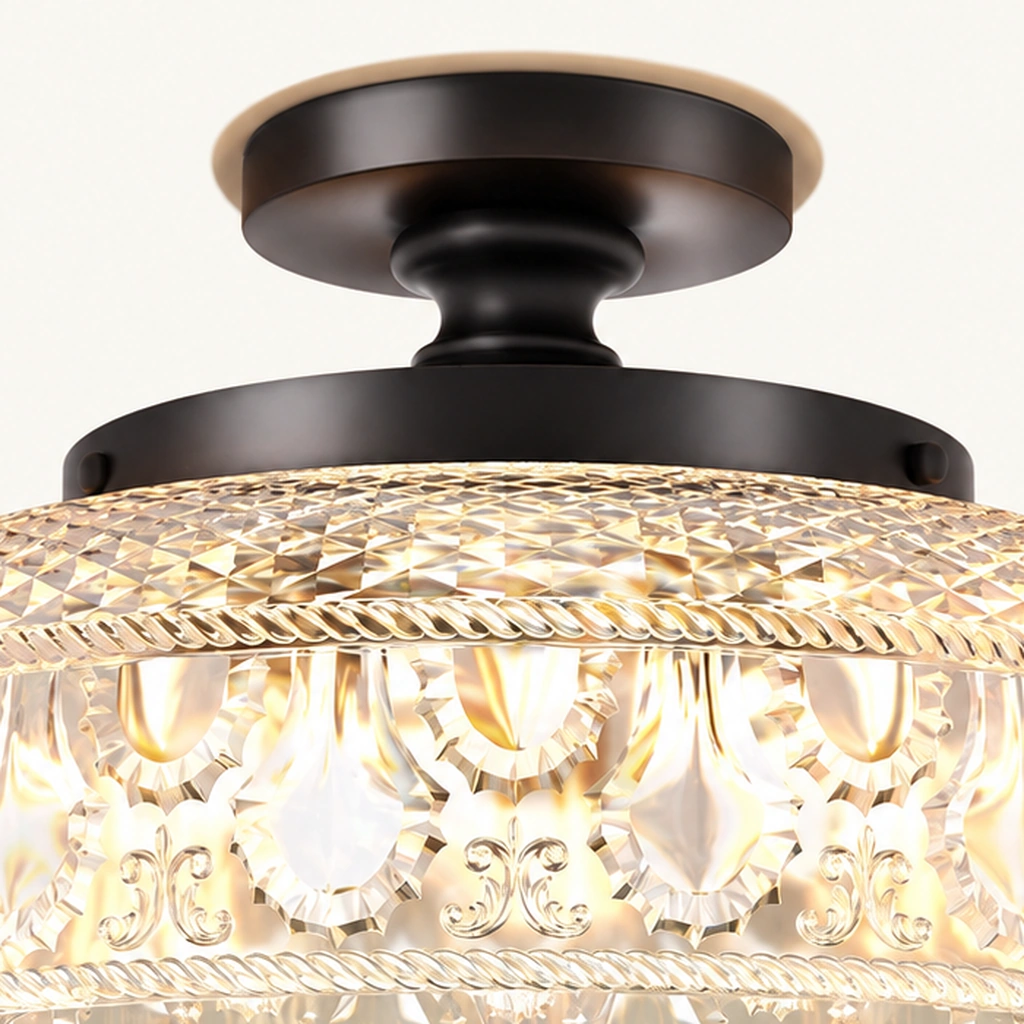 Jules Textured Glass Disc Ceiling Light — detail