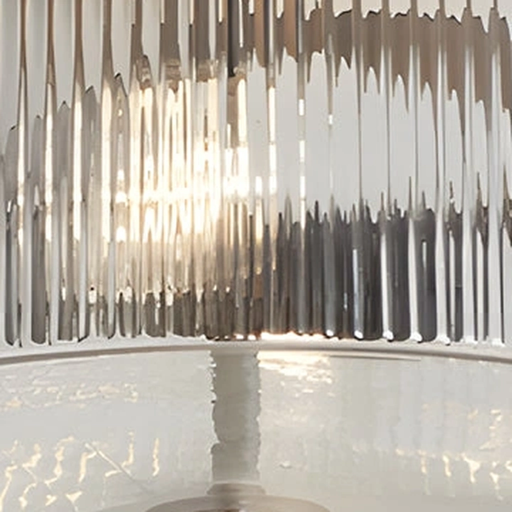 Vireo Ribbed Glass Drum Ceiling Light — detail